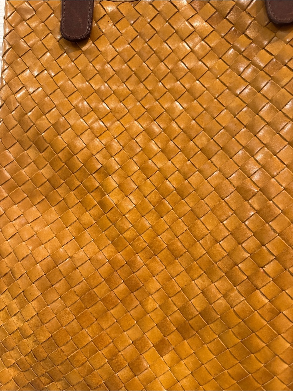 latico tan woven leather tote with brown handles - Picture 3 of 13